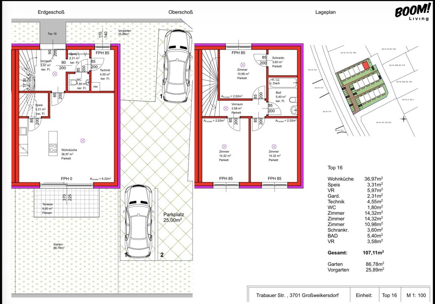 NEW BUILDING IN GROSSWEIKERSDORF | 16 Terraced Houses from € 390.000 | approx. 110 m² living area + approx. 9 m² terrace + private garden