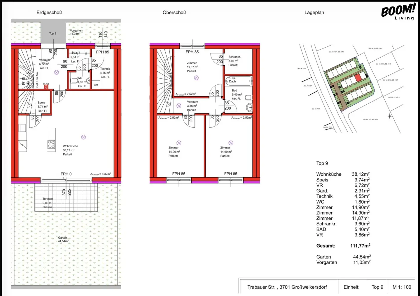 NEW BUILD IN GROSSWEIKERSDORF | 16 terraced houses from € 390,000 | approx. 110 m² usable living area + approx. 9 m² terrace + private garden