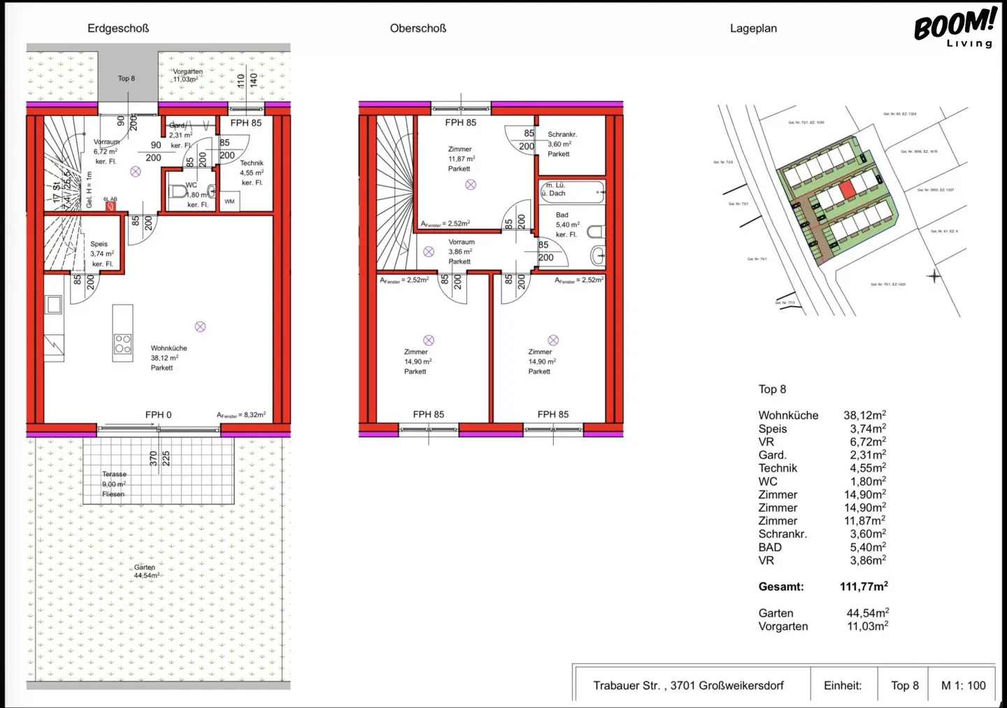 New development in Großweikersdorf | 16 terraced houses from € 390.000 | around 110 m² living space + approx. 9 m² terrace + private garden