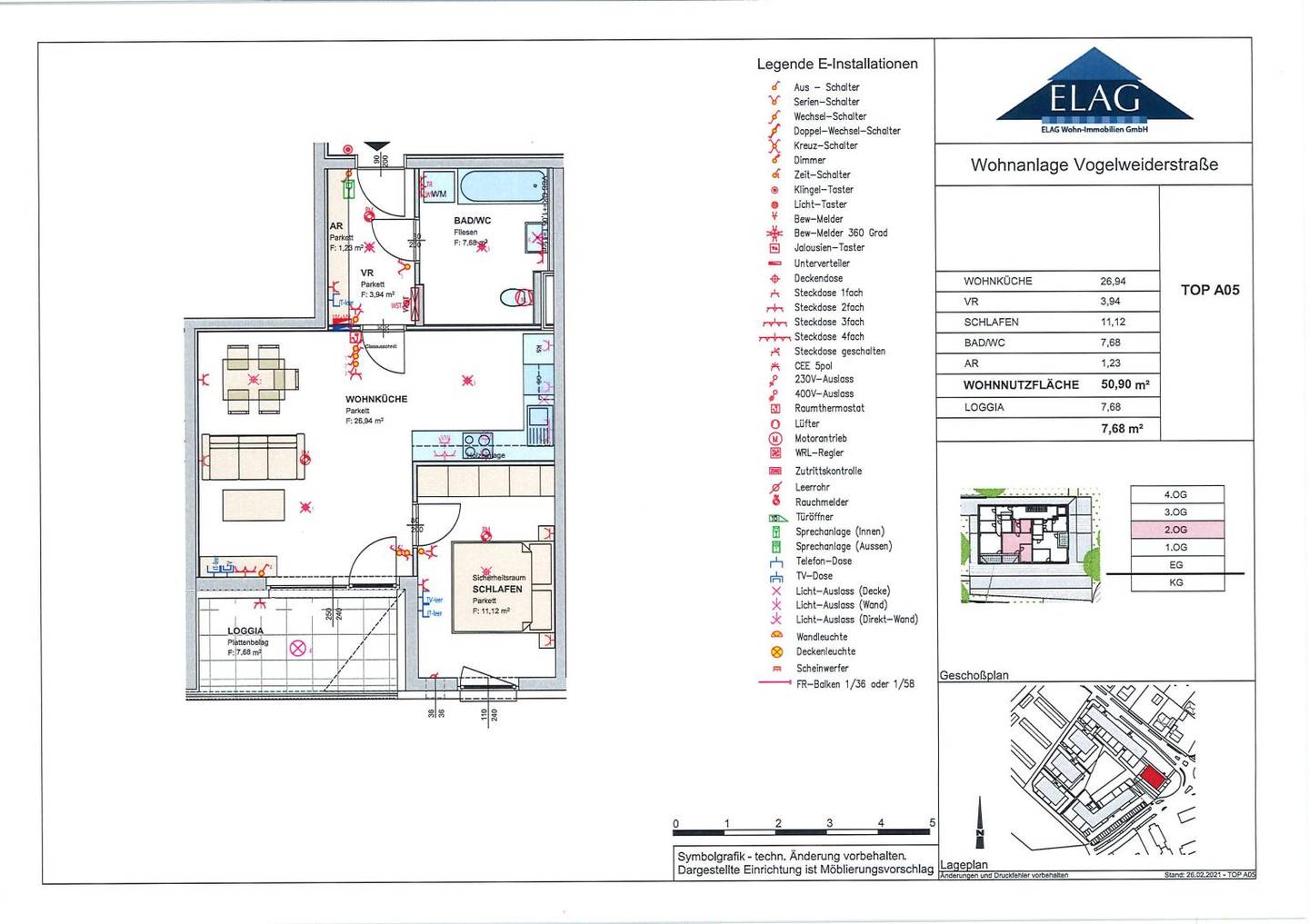 Helle Wohnung mit Loggia und Tiefgaragenstellplatz