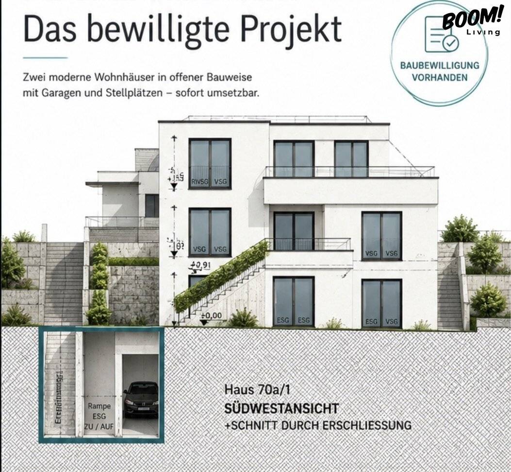 Mit rechtskräftiger Baubewilligung für zwei moderne Wohnhäuser  Purkersdorf -  1.649 m² Grundstücksfläche