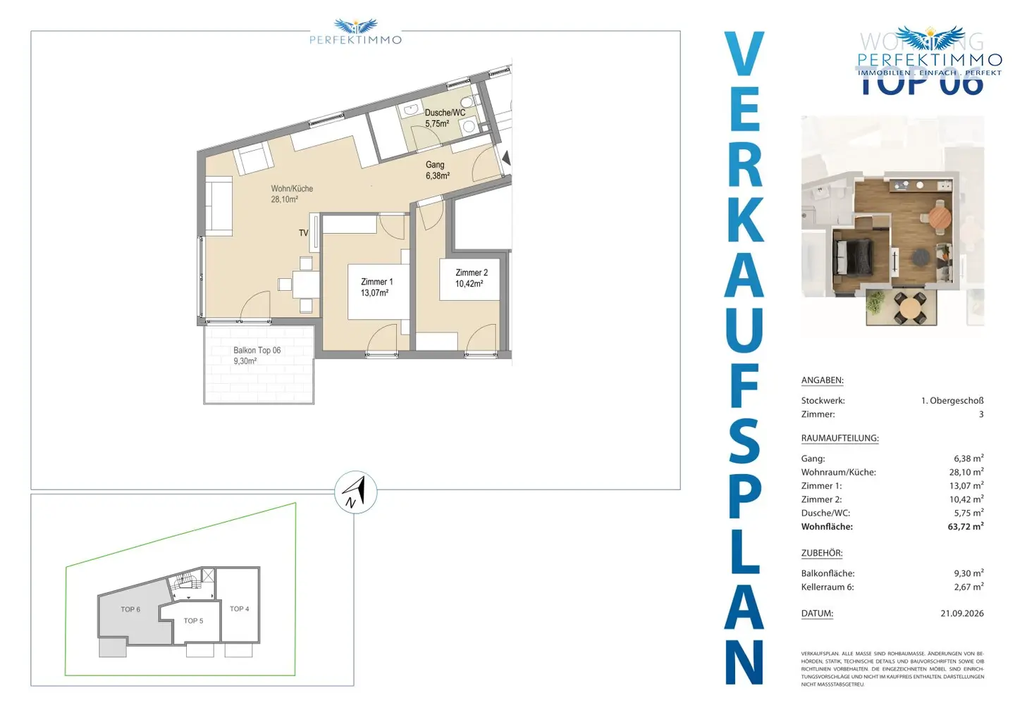 Großzügige 3-Zimmer-Neubauwohnung mit ca. 9 m² Balkon