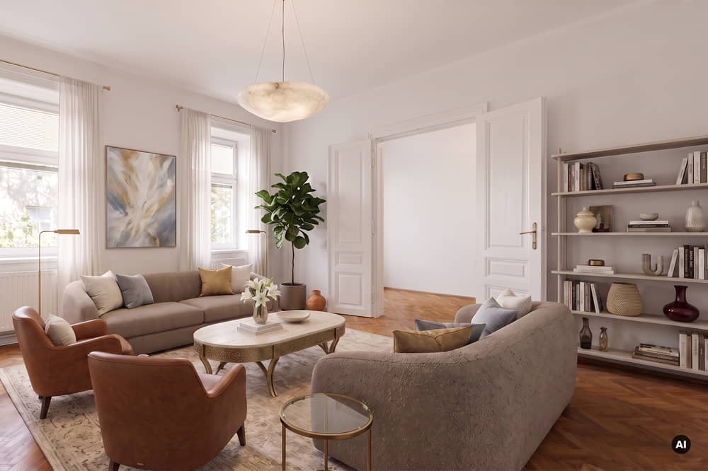 Lichtdurchflutete Altbauwohnung mit geplantem Balkon