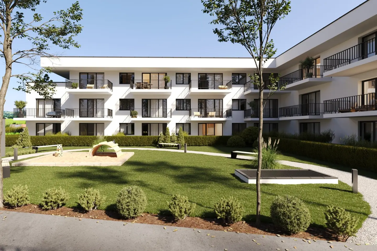Affordable attractive living in Vöcklamarkt Condominium apartments with balcony, terrace or private garden and underground parking space in central location