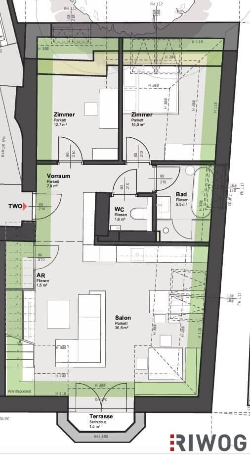 **Beverly Hietzing** 3-Zimmer Luxuswohnung mit 3m Raumhöhe und XL-Dachterrasse mit Blick über Hietzing