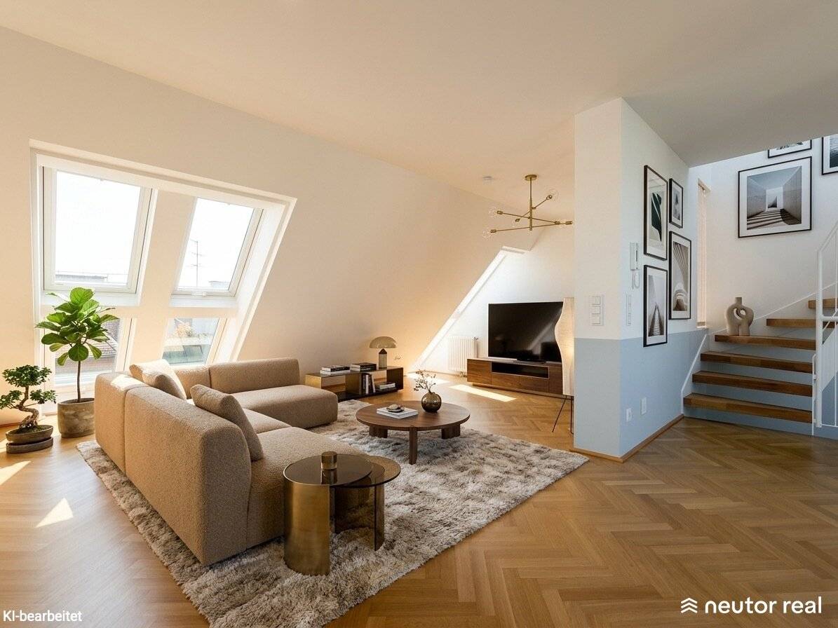 Stilvoll residieren im Herzen Wiens: Helle Dachgeschoss-Maisonette mit Klimaanlage und Dachterrasse mit Blick auf den Stephansdom