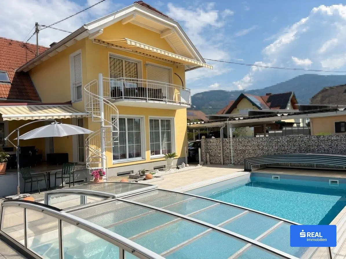 Repräsentativer Familienwohnsitz in Wolfsberg mit Pool und herrlicher Gartenlandschaft