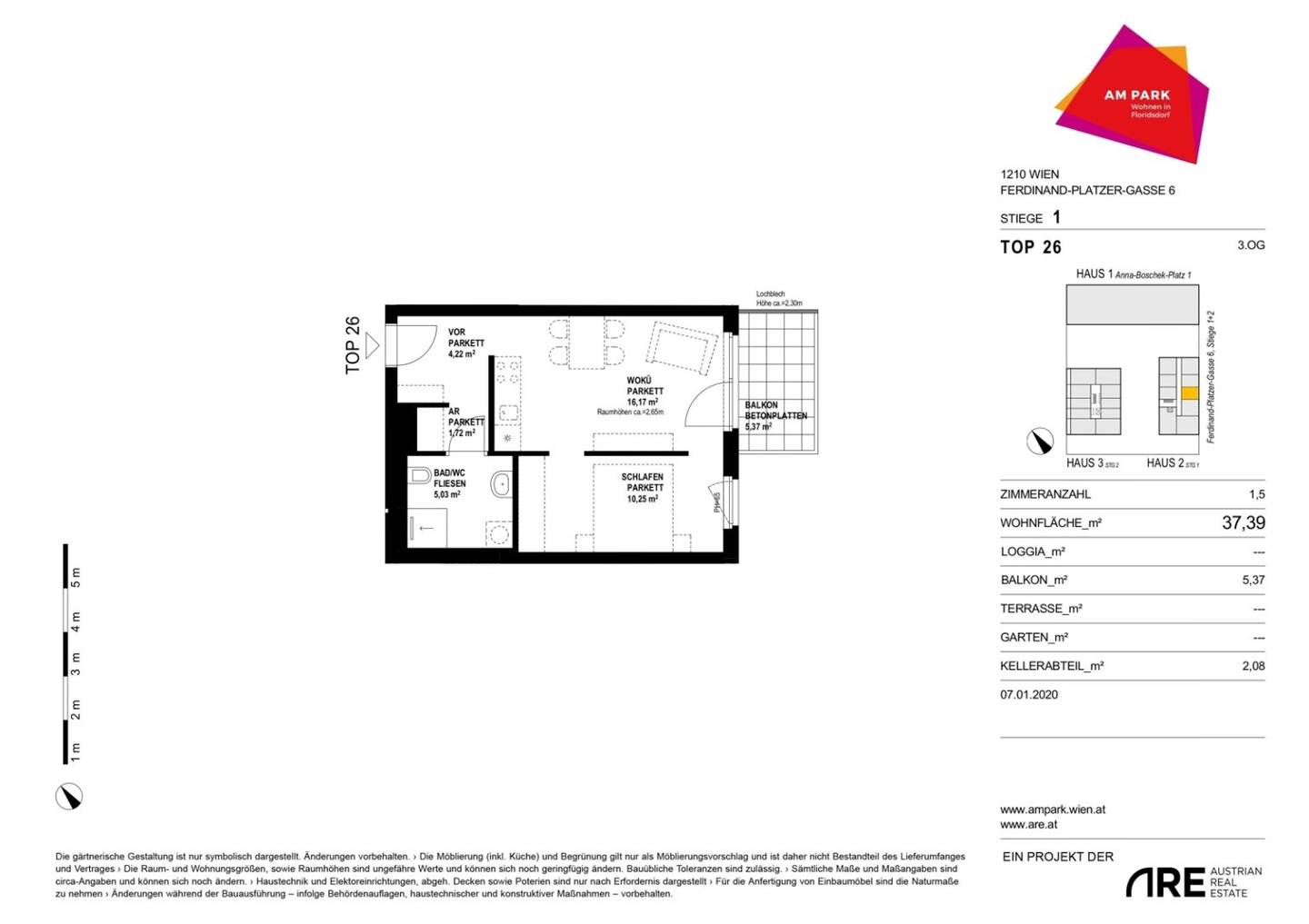 1,5-Zimmer-Wohnung mit Balkon | optimaler Grundriss | Am Park