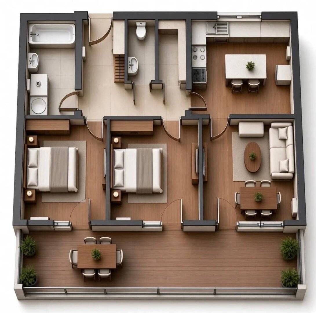 Like-new 3-room dream apartment with very large terrace