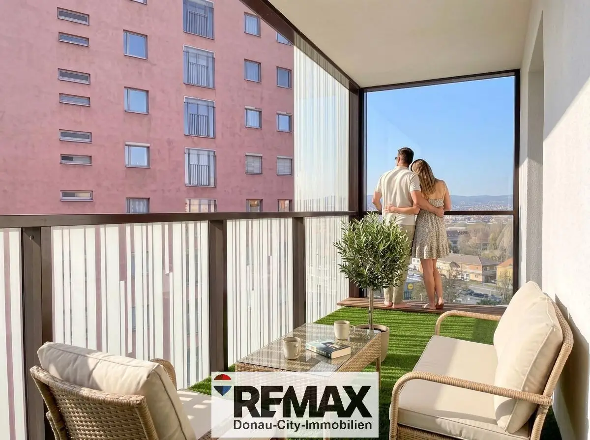 Wohnung with loggia and panoramic city view