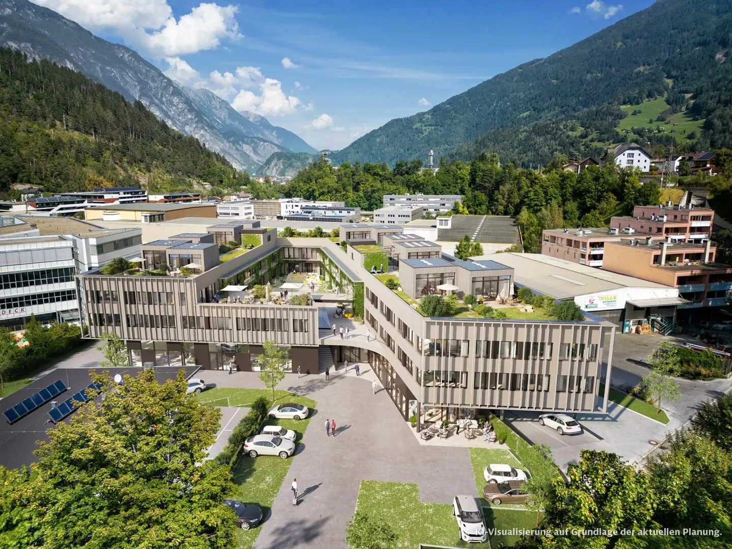Office for rent in Landeck | Example unit with atrium, roof terrace and flexible room layout, atrium3