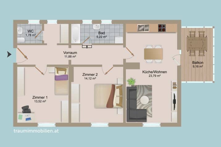 WAGEN SIE DEN SPRUNG - FÜNF SEEN WOHNUNG MIT BALKON