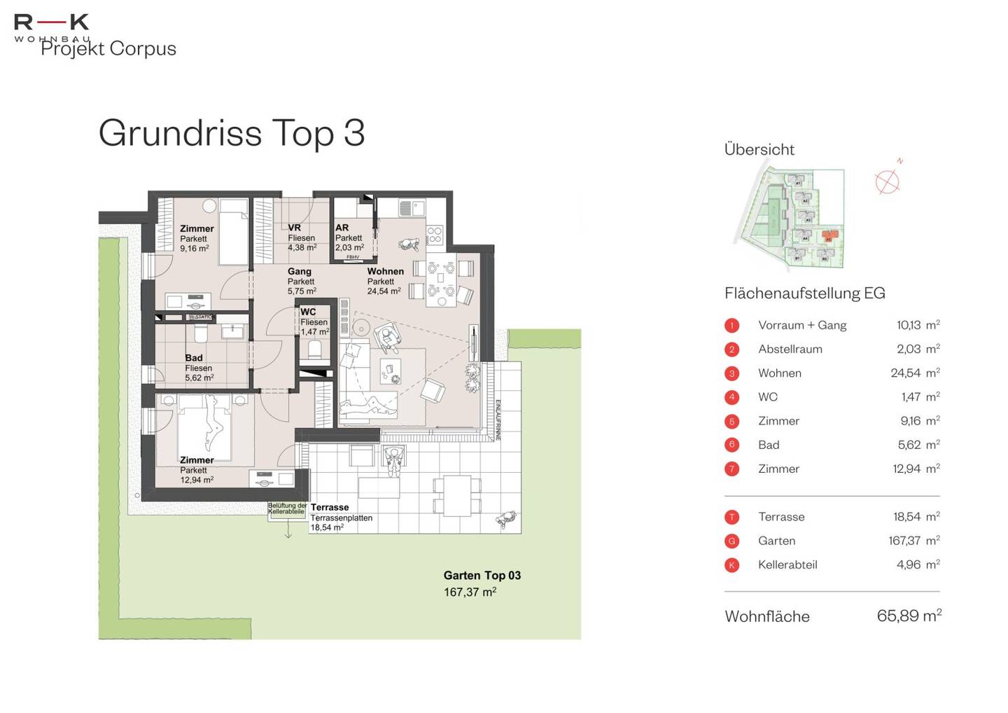 3-Zimmerwohnung A5-Top 3 | Wohnen im Herzen von Grödig