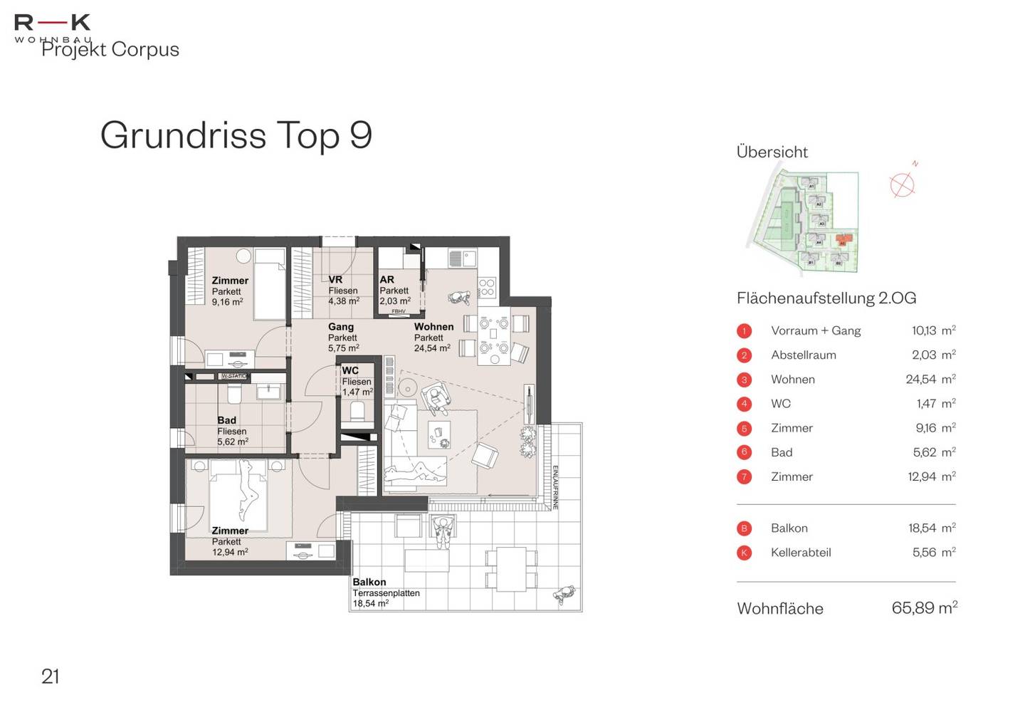 3-Zimmerwohnung A5-Top 9 | Wohnen im Herzen von Grödig