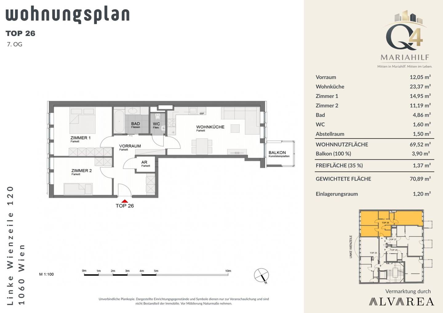 Q4 Mariahilf - Moderne Wohnung mit Tiefgarage &amp; U-Bahn vor der Tür (U4/U2)