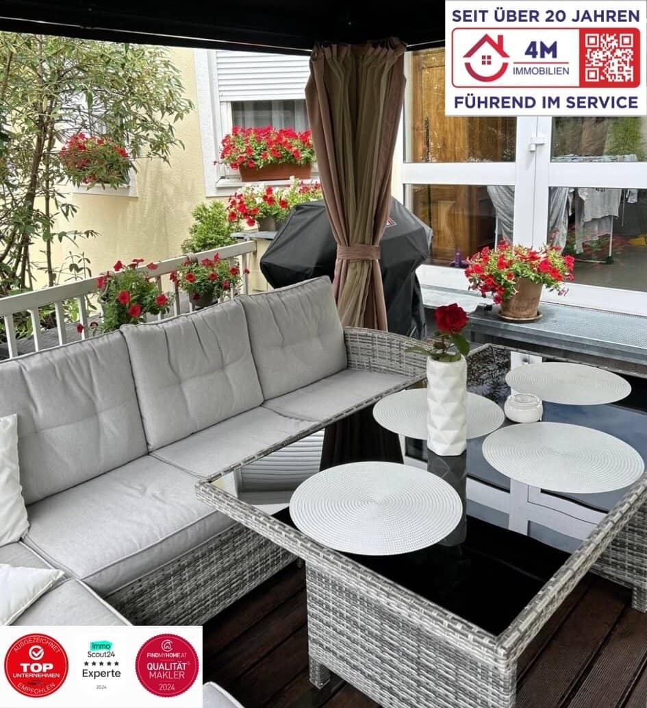 Moderne, sehr ruhige 2-Zi.-Wohnung mit ca. 16 m² Terrasse – saniert & 2 Stellplätze