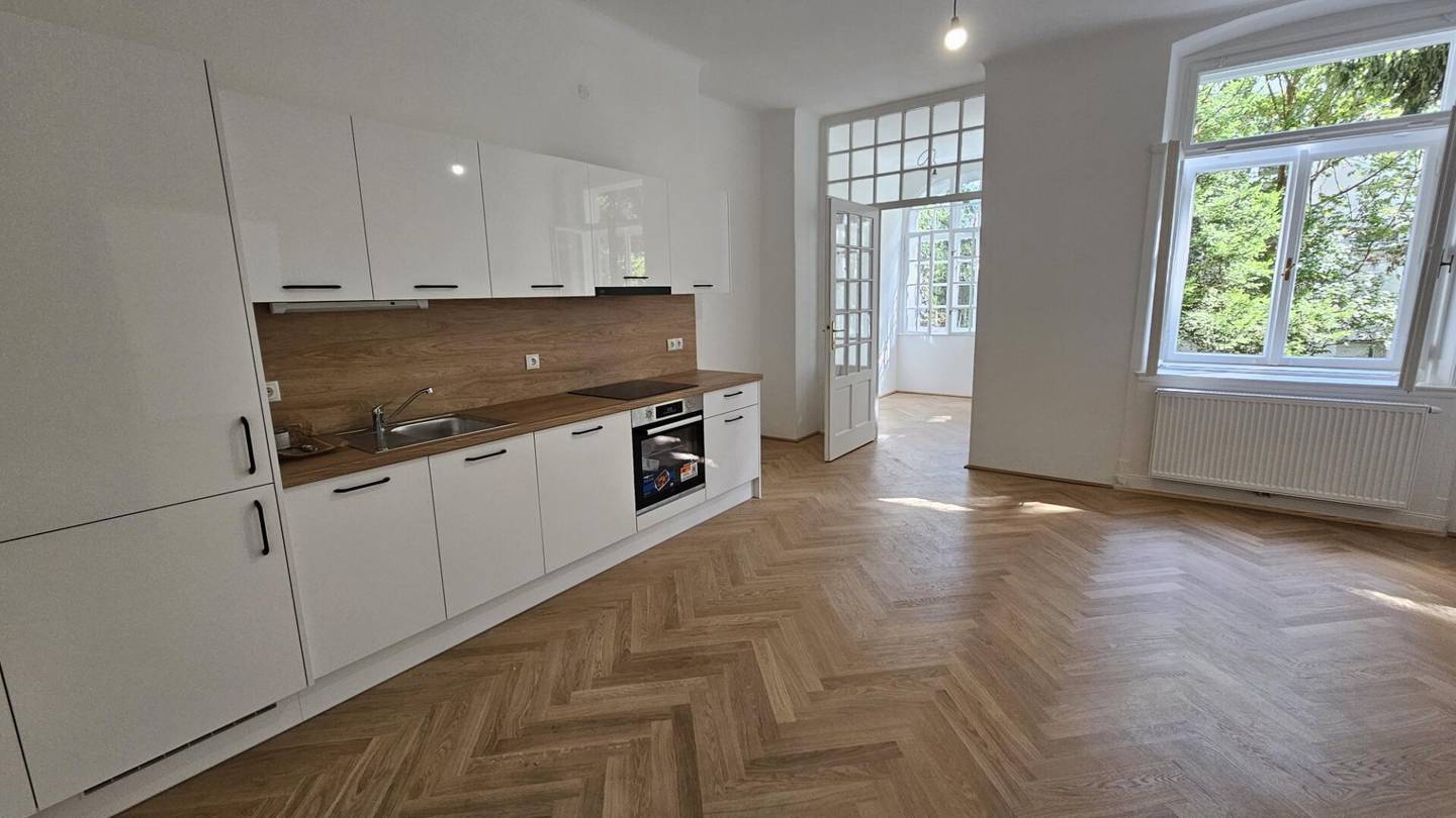 Wohnen im Grünen – großzügige 94 m² Altbauwohnung mit 4 Zimmern &amp; Allgemeingarten in Gersthof.