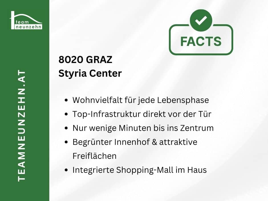 Styria Center Graz – New-build apartments in a prime location