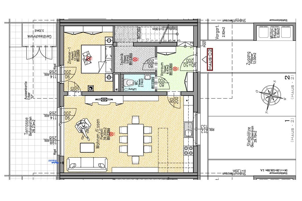 Modernes Reihenhaus mit Garten und Dachterrasse
