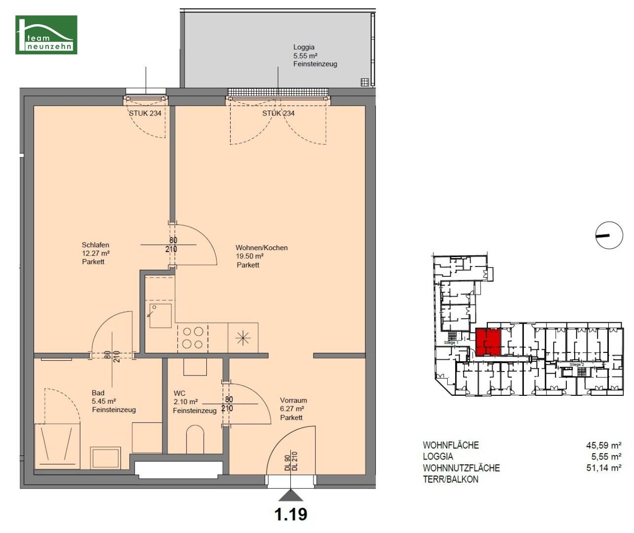 Moderne Neubauwohnung mit hochwertiger Ausstattung und Freifläche! Ab Oktober beziehbar!