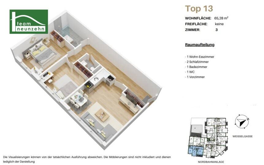 Your new home in a central location of the 21st district U-Bahn and S-Bahn within walking distance - Temporarily rented until 31.07.2027