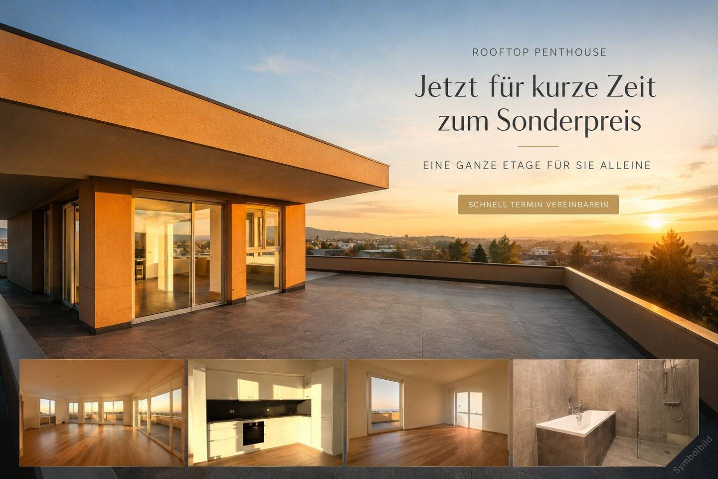 SONDERPREIS !!! schnell Termin vereinbaren !!!! ROOF-TOP-PENTHOUSE  - vollklimatisiert - eine ganze Etage für Sie alleine  -  absolute Seltenheit am Markt