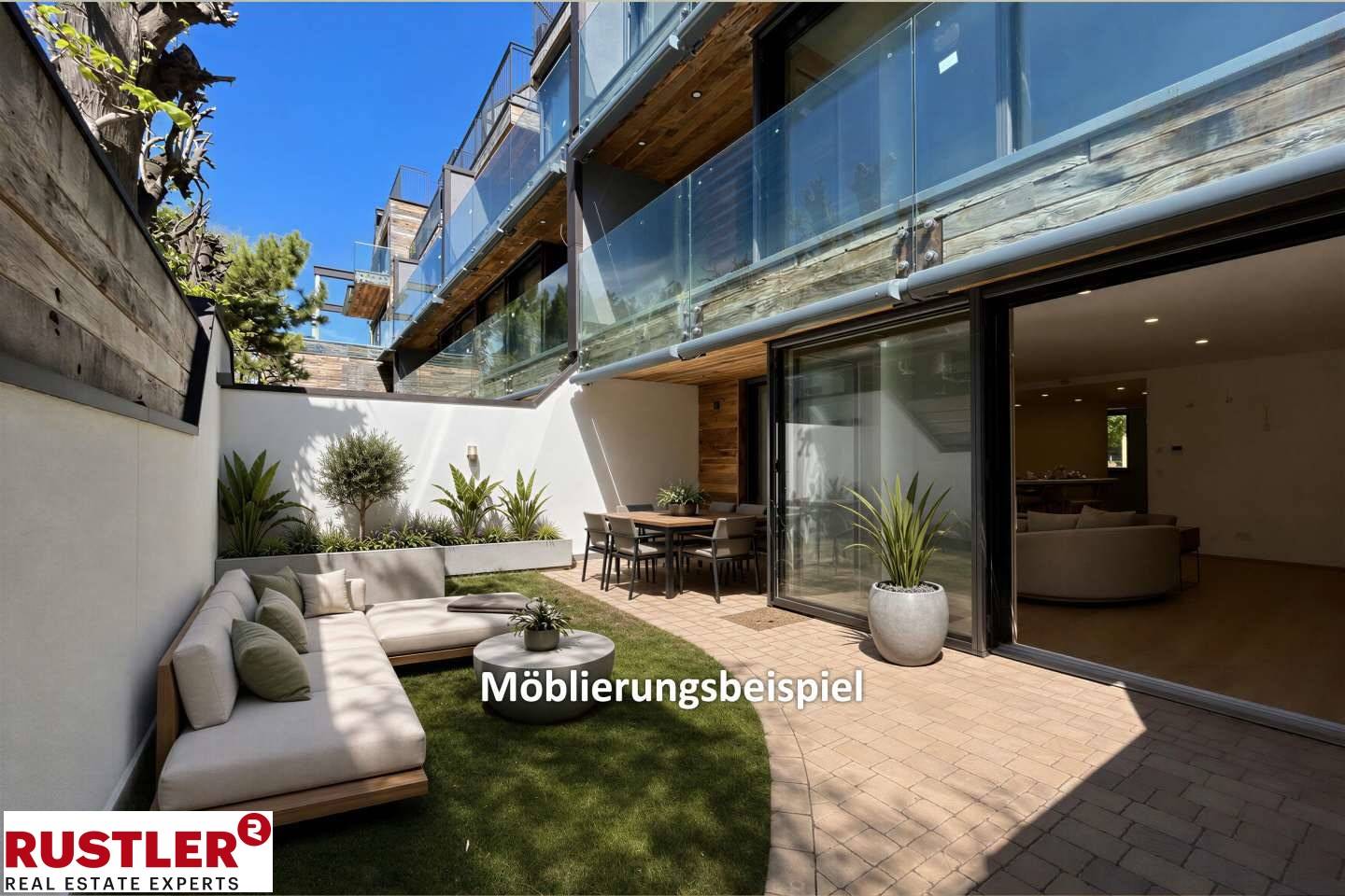 Erdgeschosswohnung mit Privatgarten und hochwertiger Holzausstattung