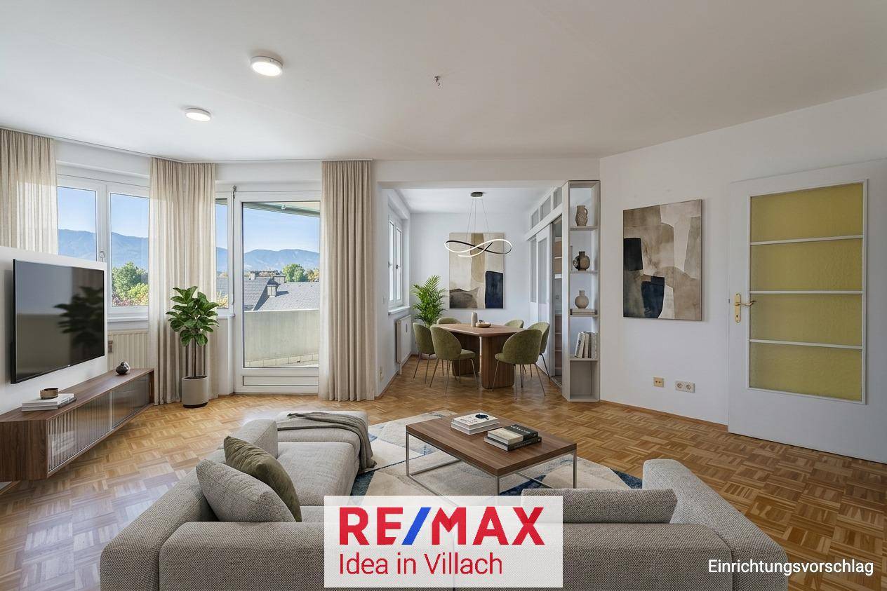 Wohnung mit zwei Balkonen und Bergblick