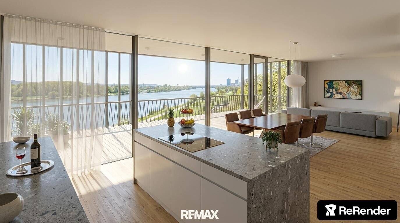 Family apartment with three bedrooms and large Danube terrace