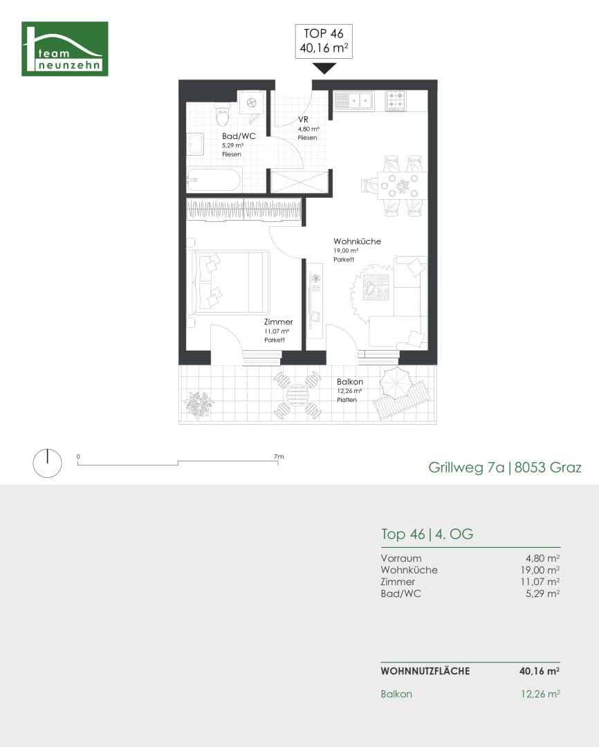Modern living comfort in well kept green surroundings – Well laid out 2 room apartment with balcony