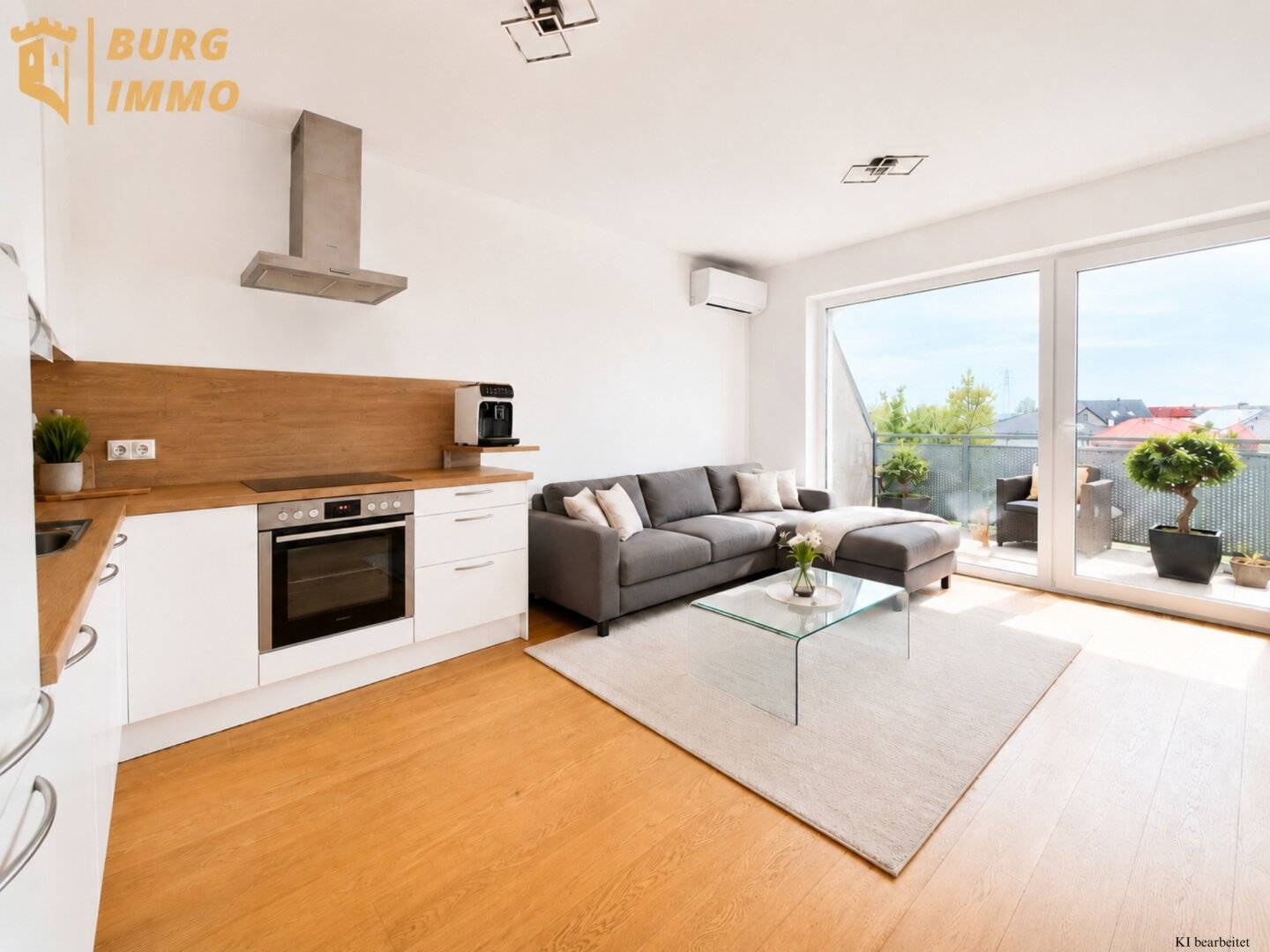 Lichtdurchflutete 2-Zimmer-Wohnung mit Terrasse &amp; 2 Garagenplätzen