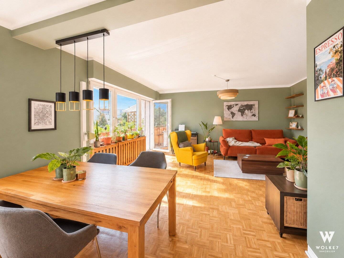 Lichtdurchflutete 3-Zimmer Wohnung mit wunderschönem Grünblick I Sonniger Süd-West Balkon
