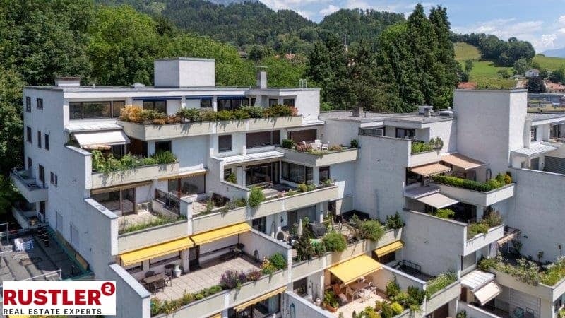 Penthouse with southwest terrace and unobstructed mountain view