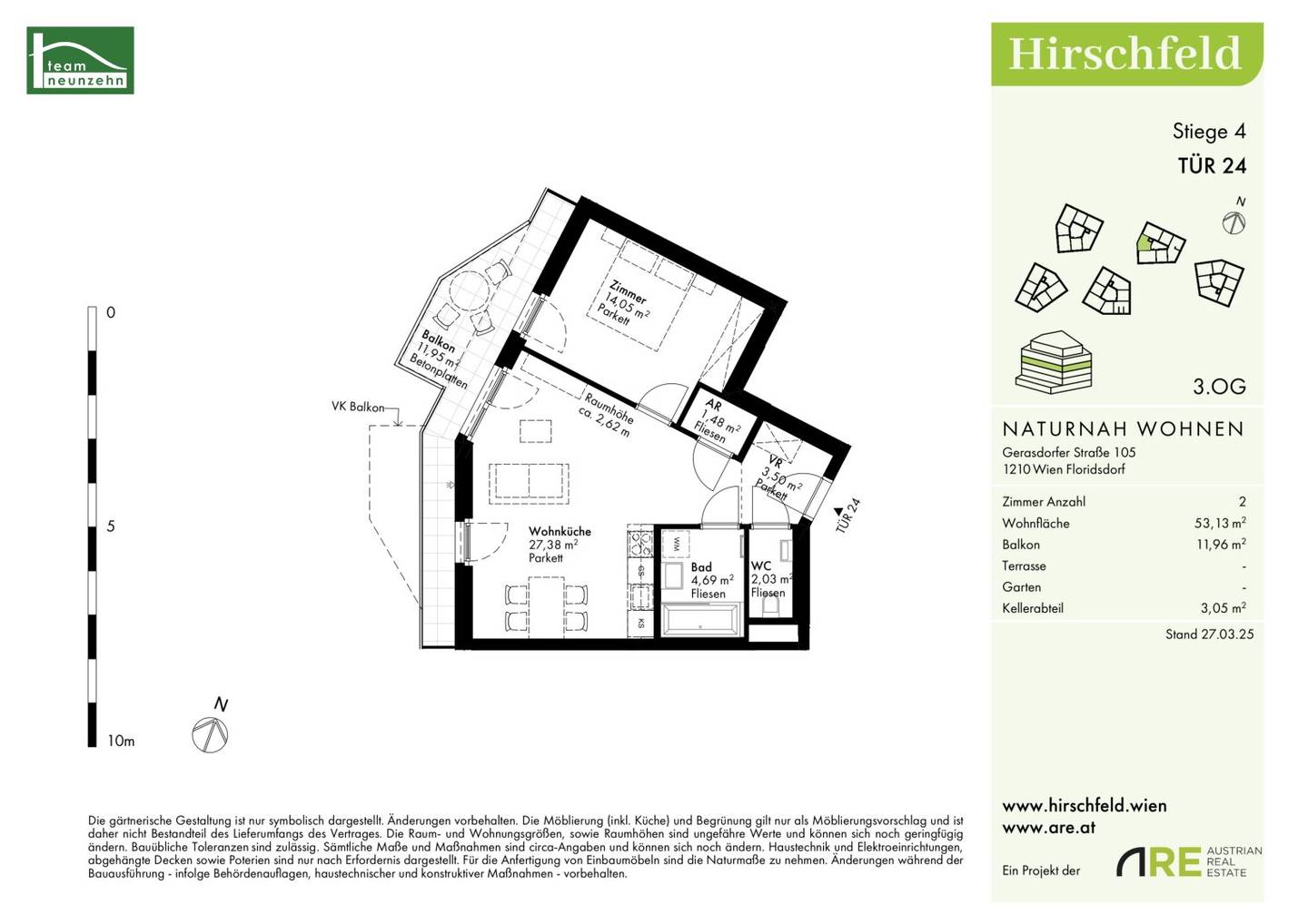 Hirschfeld 2-room flat 53m²