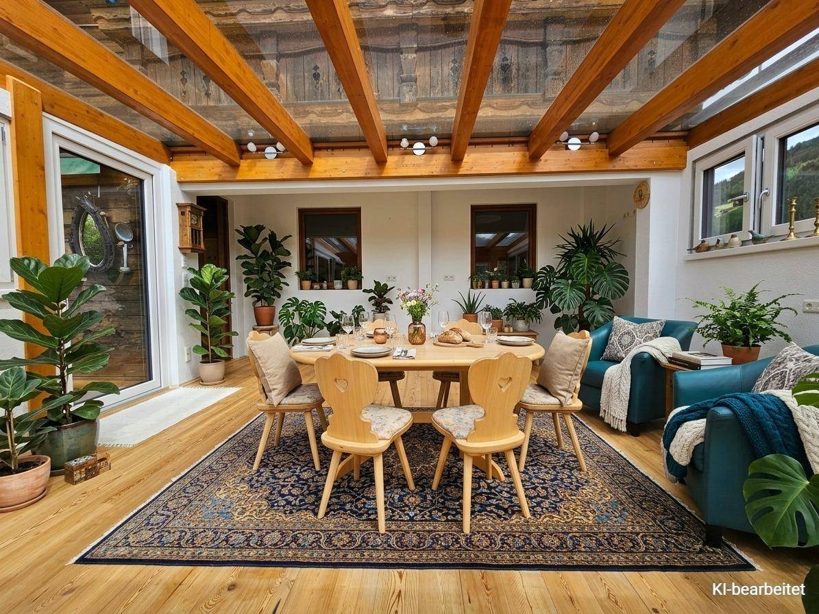 Garden retreat with conservatory and sauna family apartment