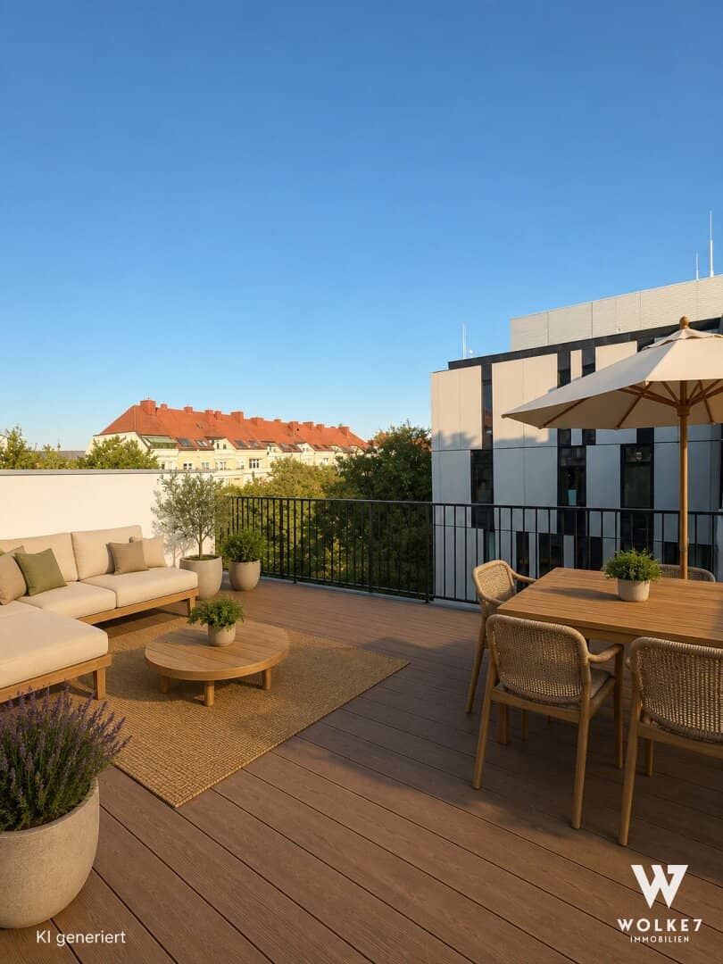 New build 3-room apartment with around 39 m² terrace - directly at the University Stein