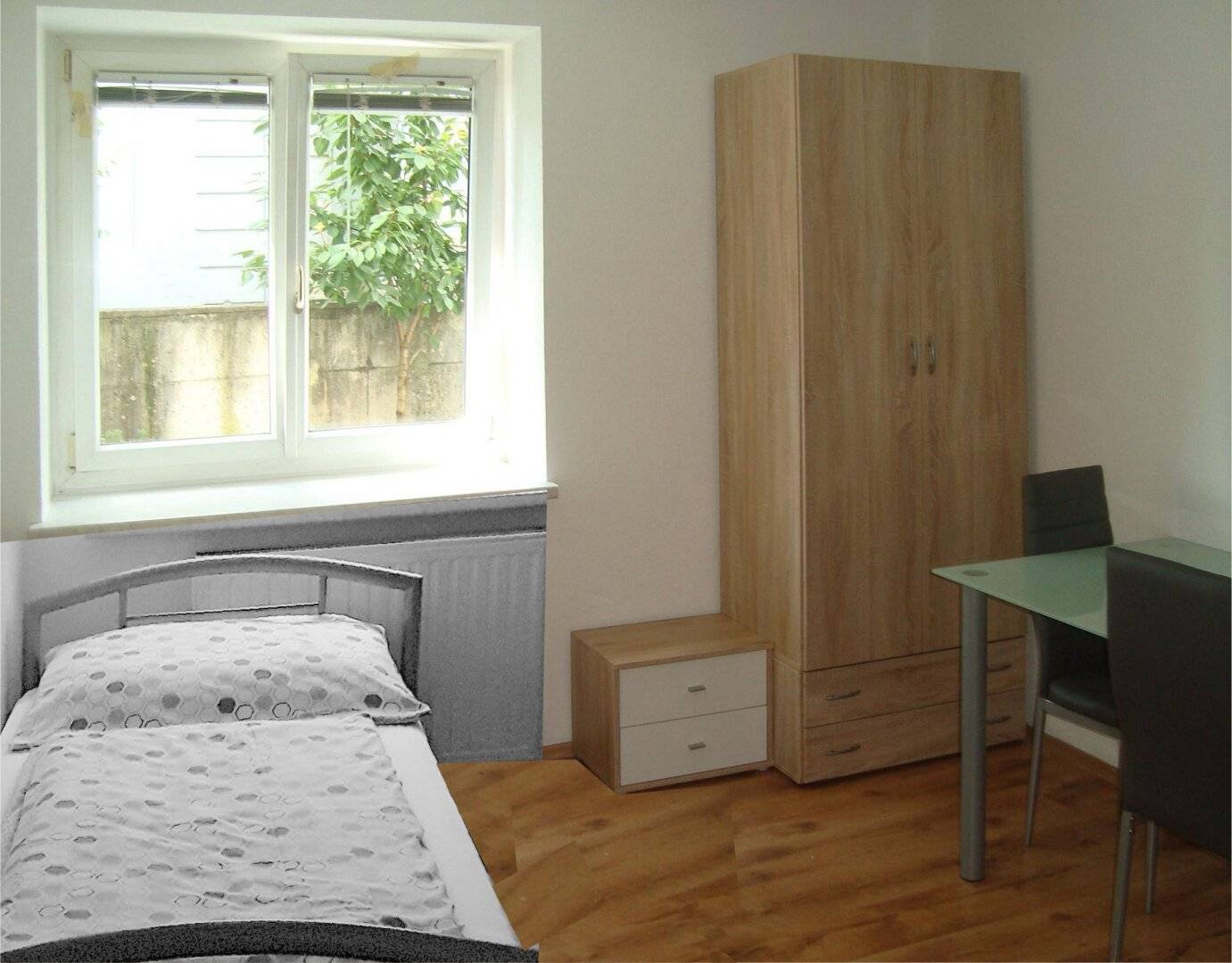 Einzelzimmer, Monteurzimmer oder Arbeiterzimmer mit PKW– Stellplatz in der aufstrebenden, Stadtgemeinde- Laakirchen.