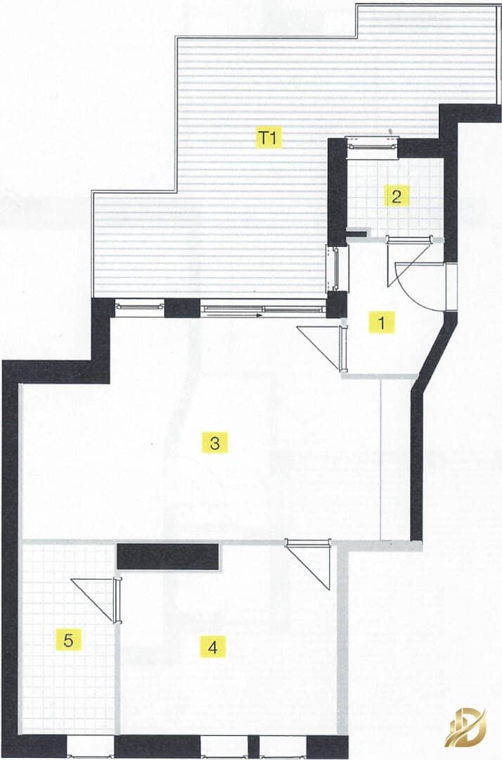 Dachgeschoß- Wohnung, zwei Zimmer + Terrasse, Nähe Augarten