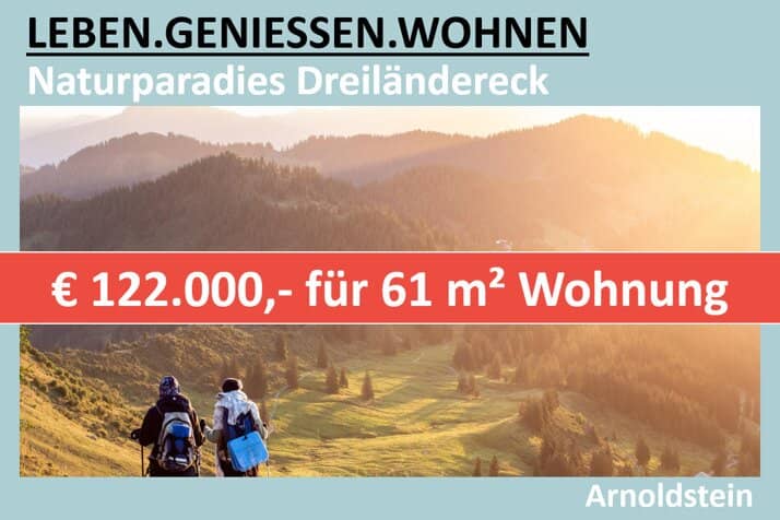 € 122.000,- FÜR 61 M² WOHNUNG IN ARNOLDSTEIN