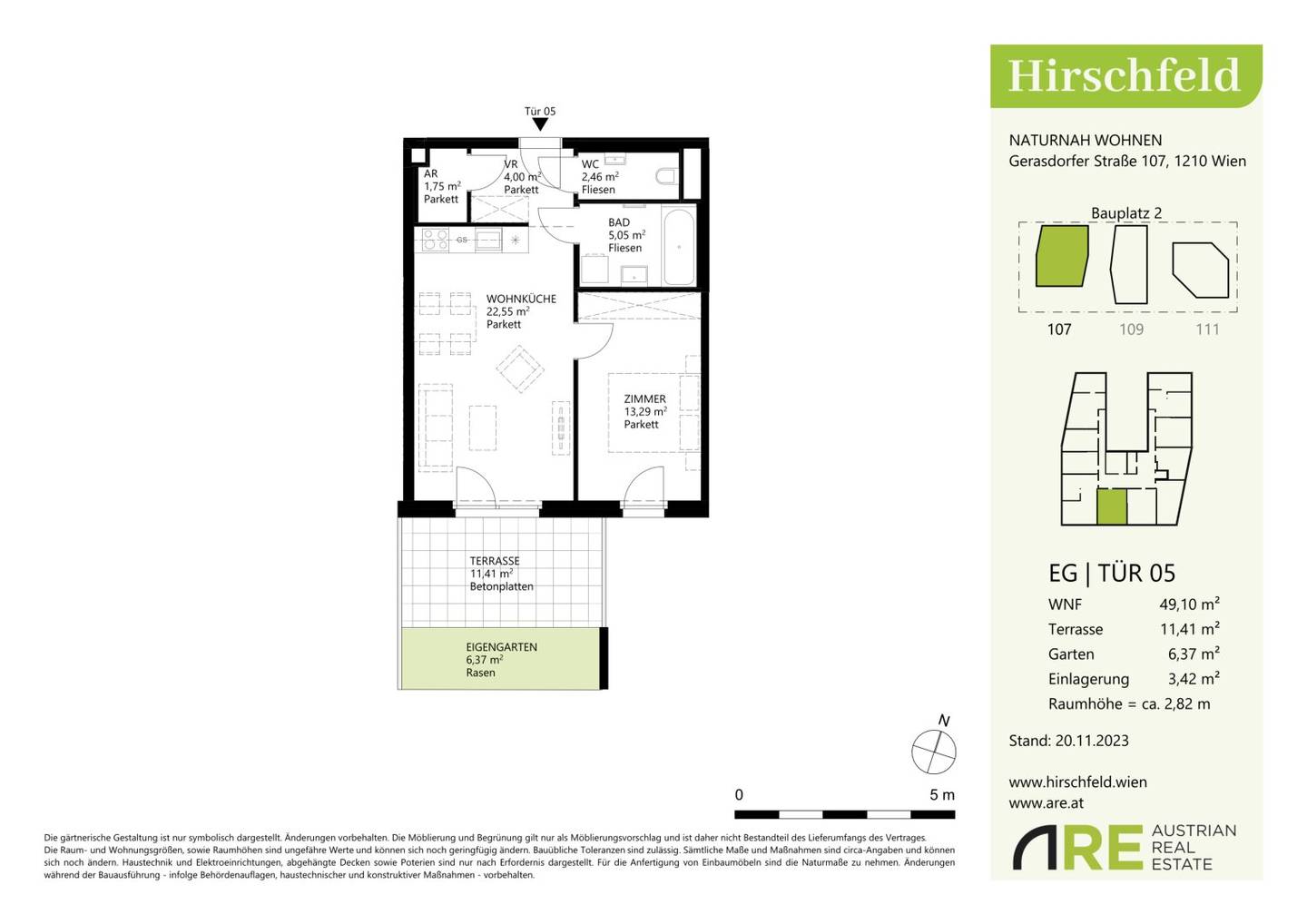 HIRSCHFELD – 2-Zimmer-Gartenwohnung mit Terrasse