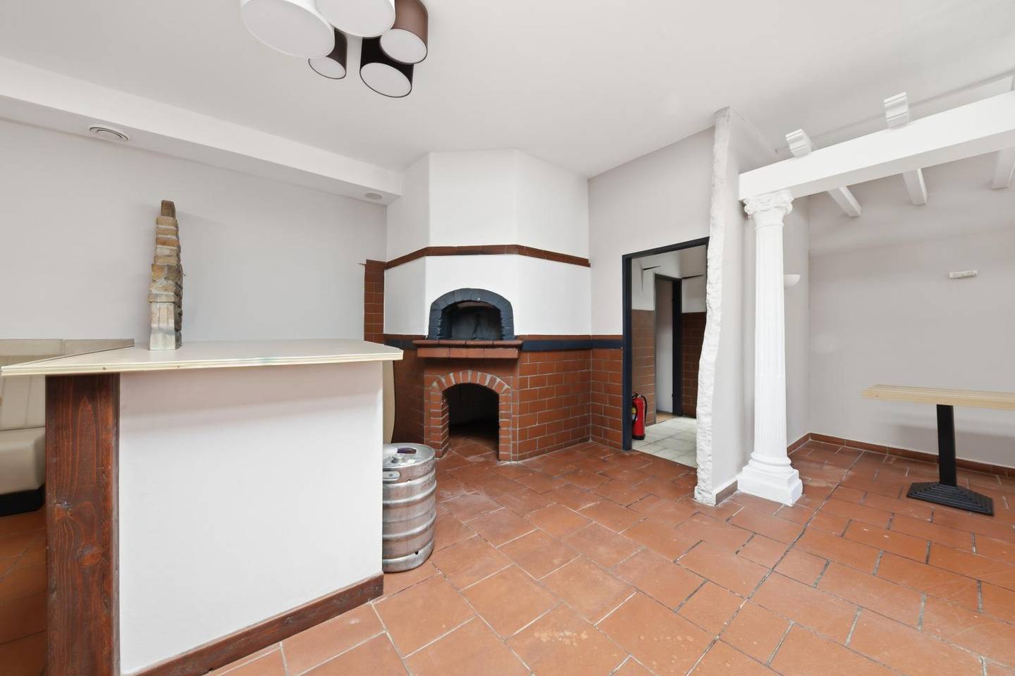 Professional kitchen and terrace in central location apartment