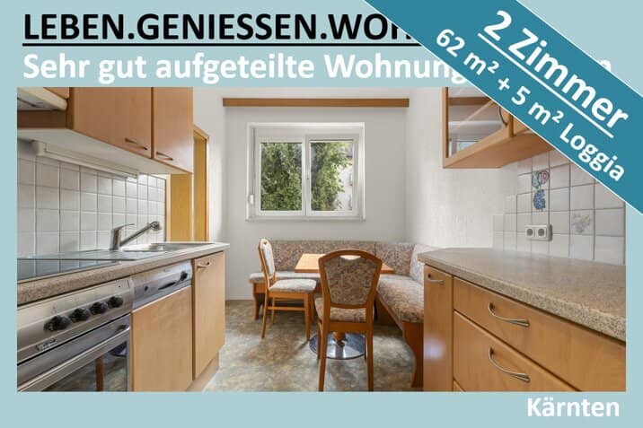 SEHR GUT AUFGETEILTE 2 ZIMMER WOHNUNG IN KLAGENFURT ZUM TOP-PREIS