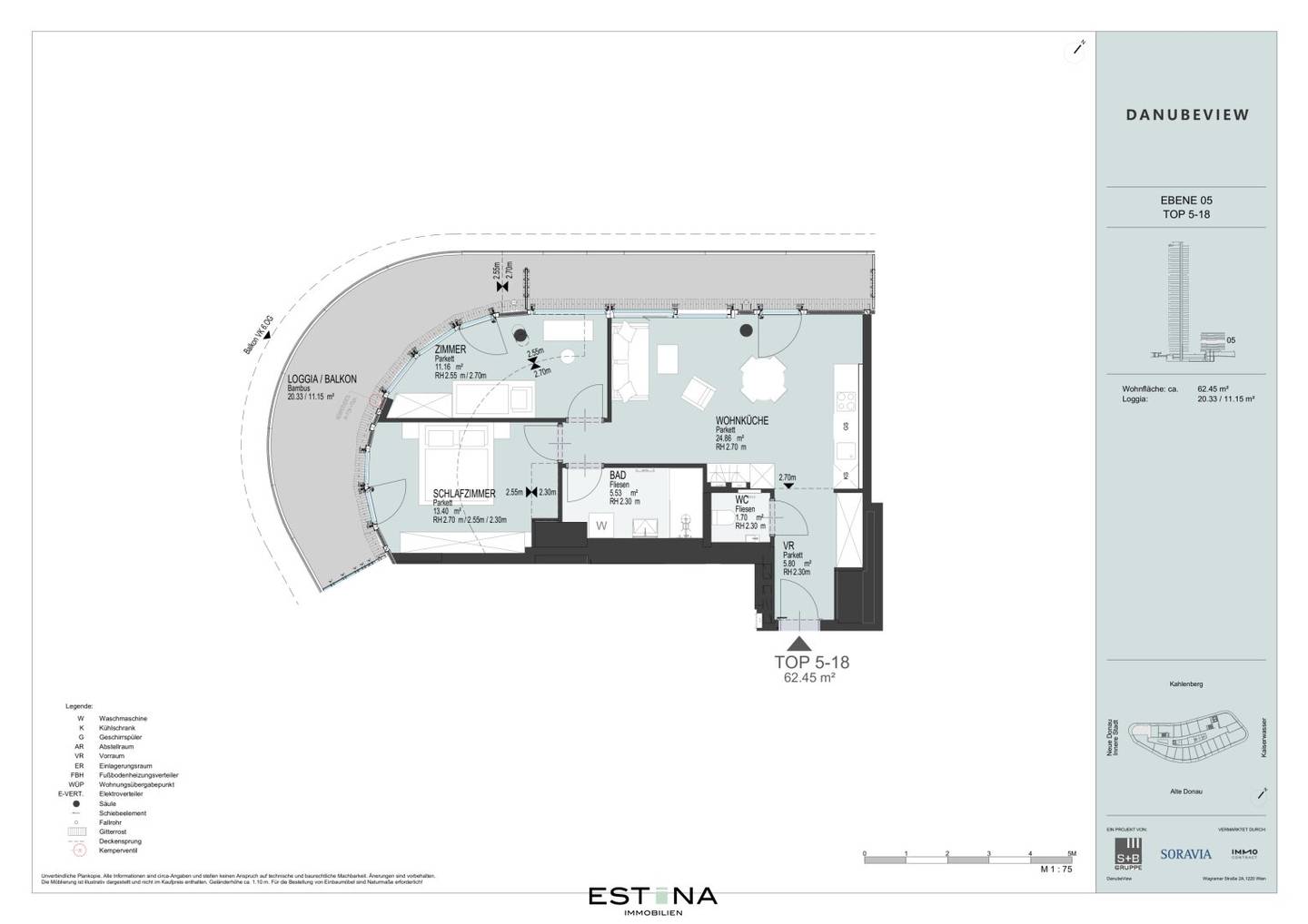 Neuwertige Wohnung mit durchdachtem Grundriss und weitläufigem Balkon, in unmittelbarer Nähe zum Donaupark