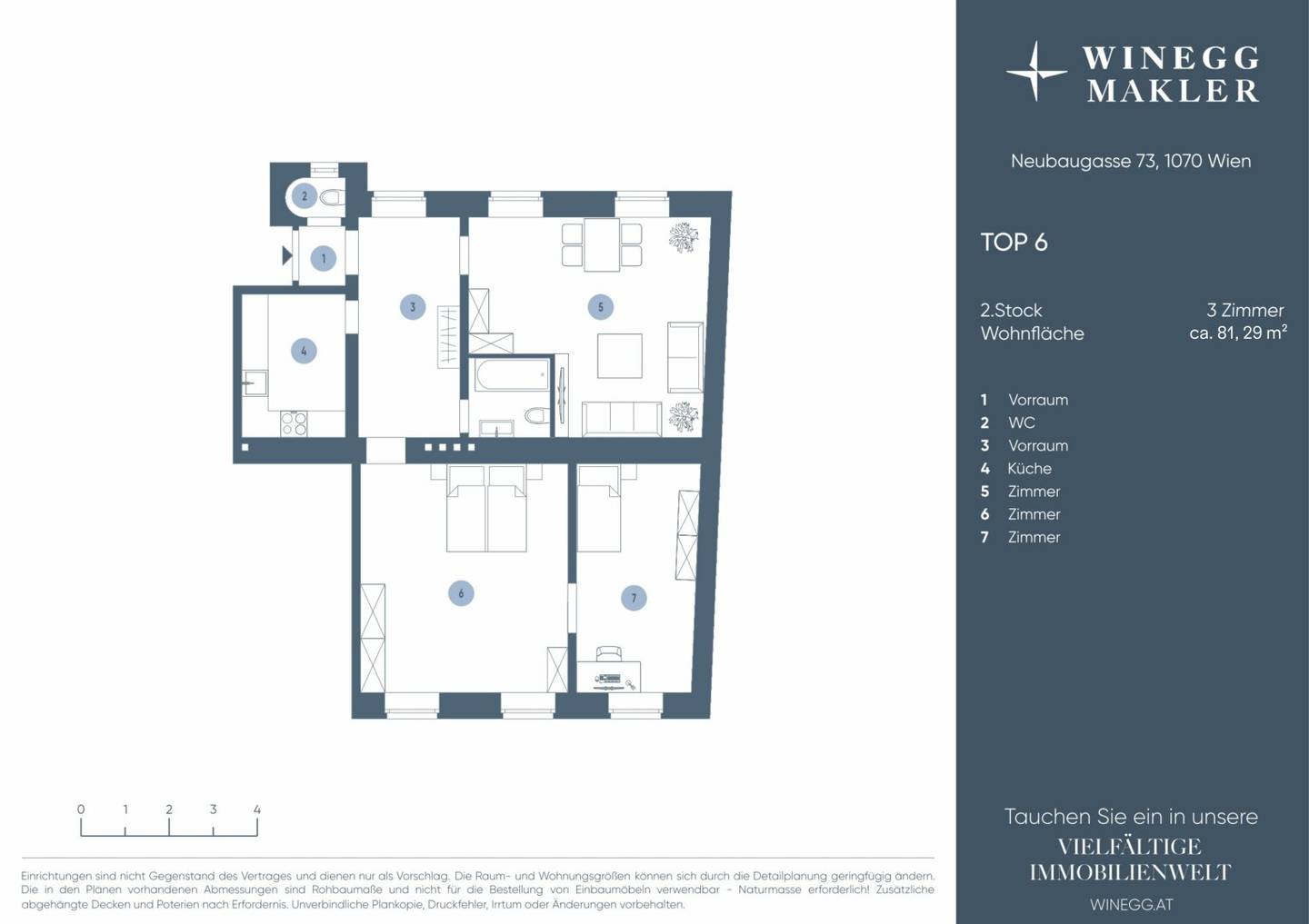 81 m² in gepflegtem Altbau, absolut zentrale Lage in der Neubaugasse | Spittelberg