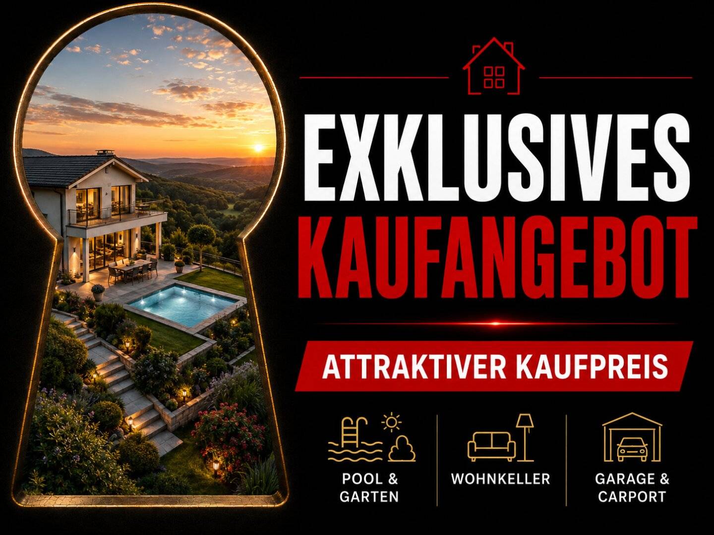 EXKLUSIVE KAUFGELEGENHEIT – Familienhaus mit Pool, großem Garten & Weitblick