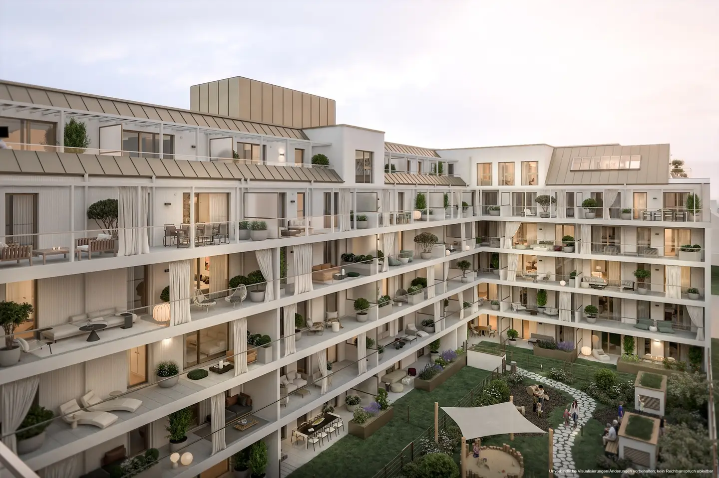 New build apartment near Alte Donau with green courtyard