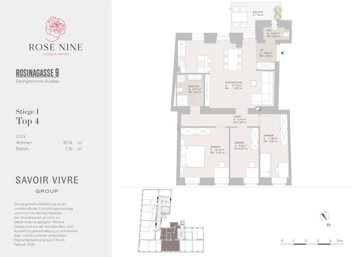 4-room period apartment first occupancy with outdoor area - floor plans adaptable - Rose Nine