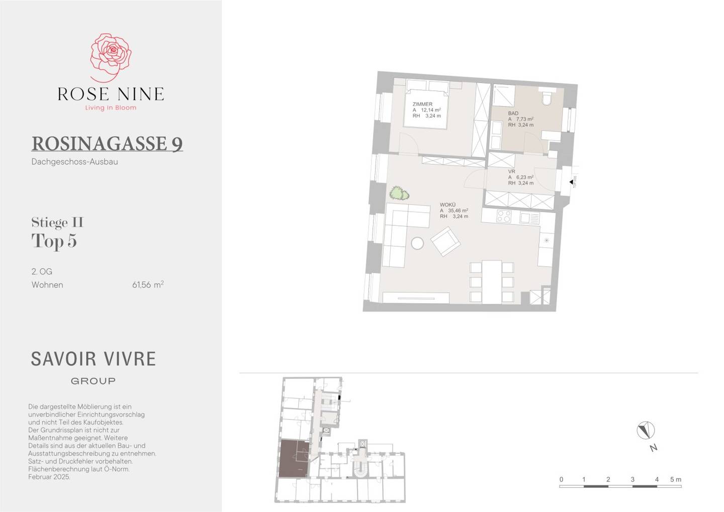 Schöne 2 Zi Wohnung im Erstbezug - Grundriss adaptierbar - Rose Nine