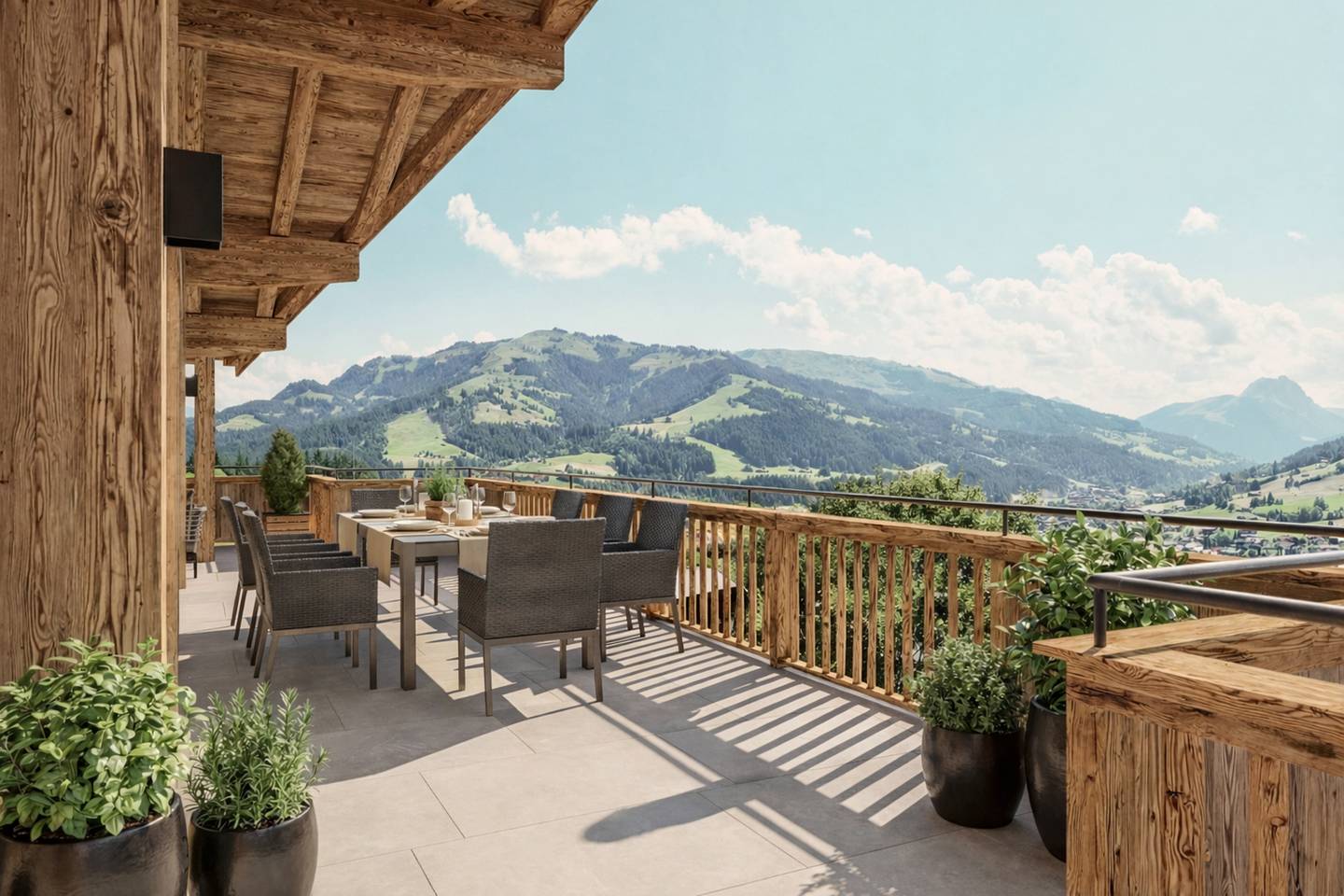 Penthouse mit rundum Panoramablick und Sauna