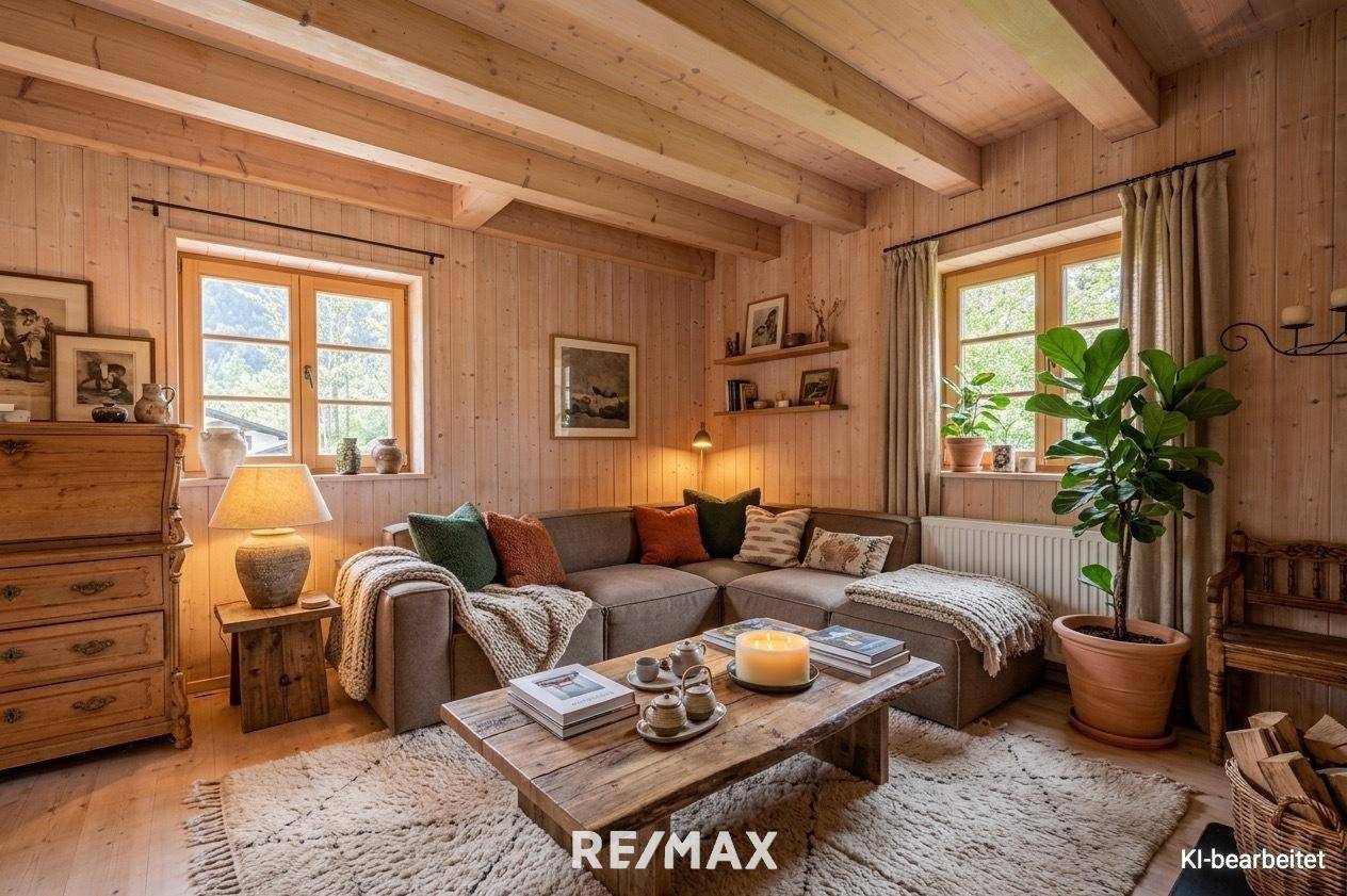 Charmantes Holzlandhaus mit Garten Sauna und Bergblick Familienwohnung
